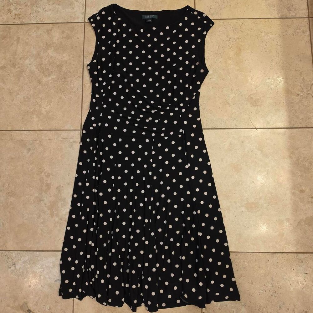 Ralph Lauren Black Polka Dot Dress